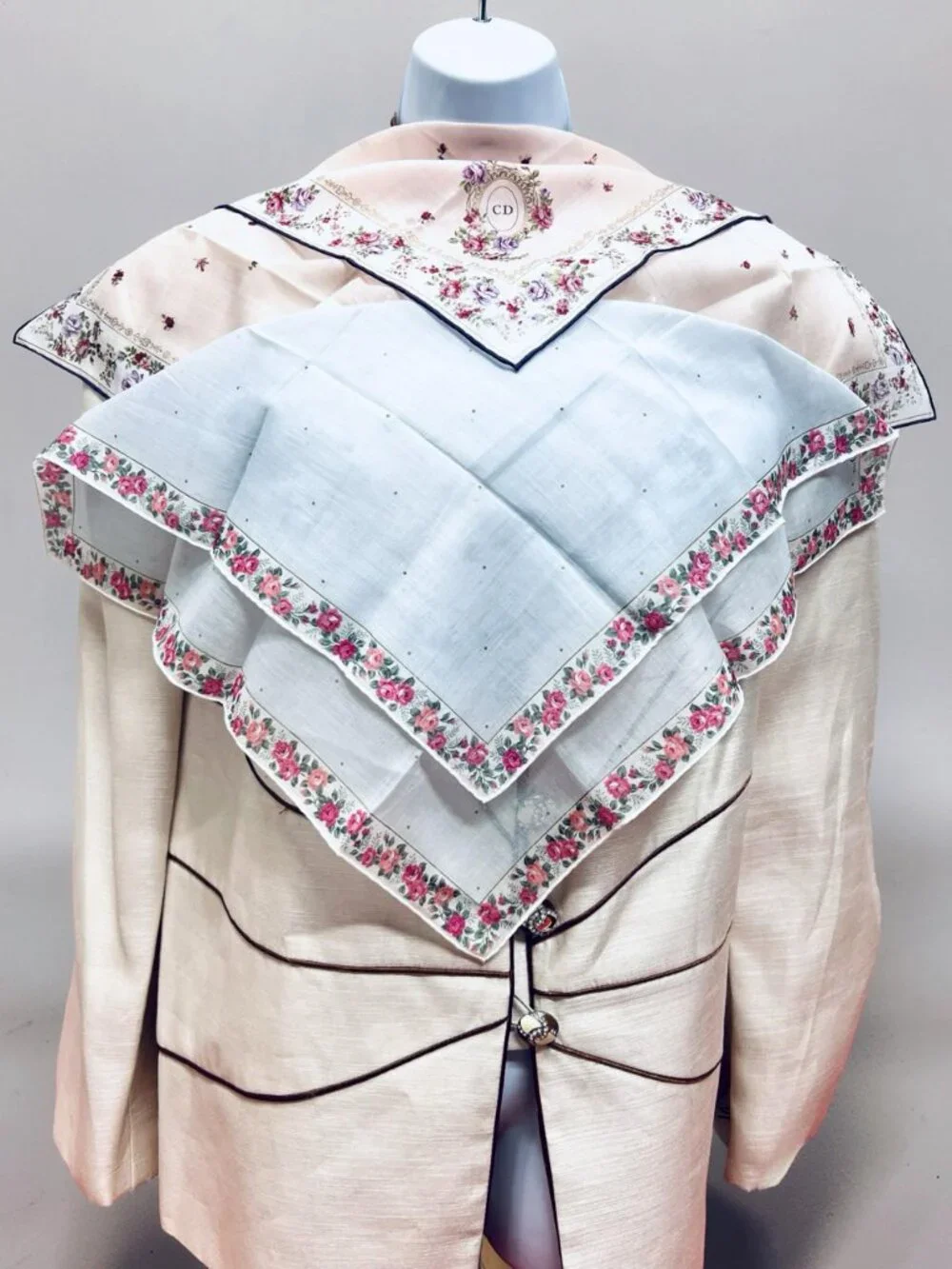 2) New-Beautiful Christian Dior Mini Scarf/Neck-kerchief Cott 19